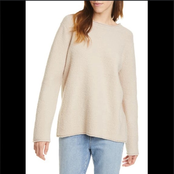 JENNI KAYNE Boucle Merino Wool blend Crewneck Sweater - Picture 1 of 5